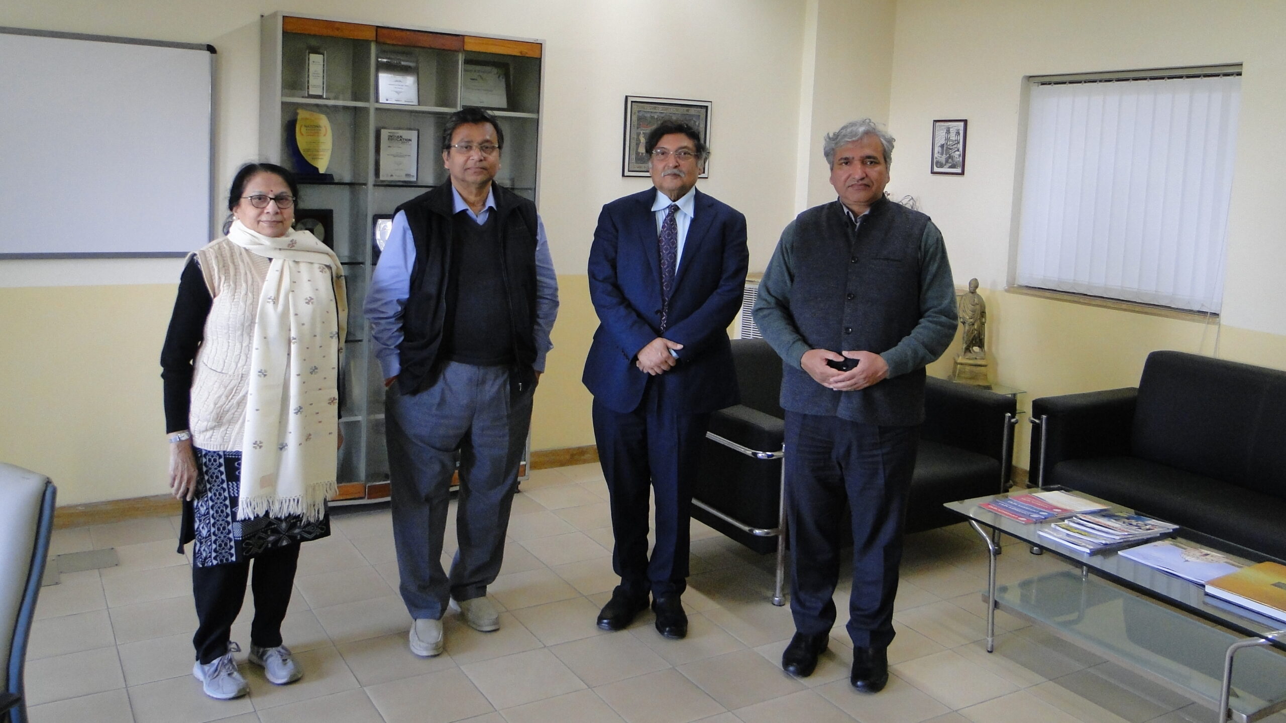 Prof. Parimal V Mandke, Prof. Debashis Sengupta, Prof. Sugata Mitra and Prof. Rajesh Khanna (left to right) at NIIT University